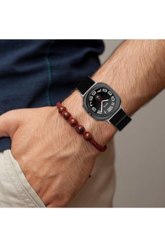 Generic No Gap Nylon Strap Compatible with Samsung Galaxy Watch 7 Ultra Band Woven Nylon Sport Replacement Bands for Galaxy Watch 7 Ultra 47mm Women Men Wristband (Black)  - Image 5