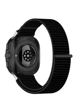 Generic No Gap Nylon Strap Compatible with Samsung Galaxy Watch 7 Ultra Band Woven Nylon Sport Replacement Bands for Galaxy Watch 7 Ultra 47mm Women Men Wristband (Black)  - Image 3