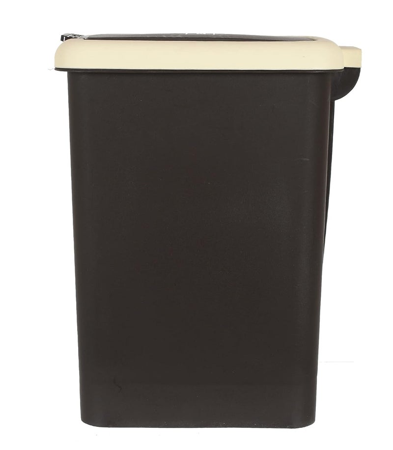 Kuber Industries Kuber Industries Portable 65 Ltr Plastic Push And Pedal Dustbin With Lid Garbage Bins for Home Office Black Cream  - Image 4