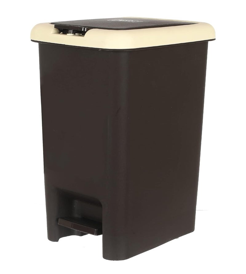 Kuber Industries Kuber Industries Portable 65 Ltr Plastic Push And Pedal Dustbin With Lid Garbage Bins for Home Office Black Cream  - Image 5