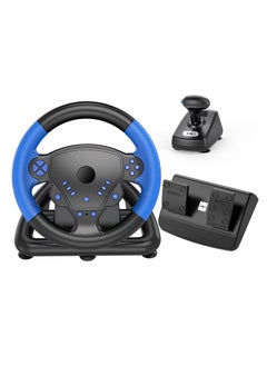 Degree Gaming Racing Steering Wheel with Pedals and Shifters Black Color Compatible with PS4 PS3 PC Android Device