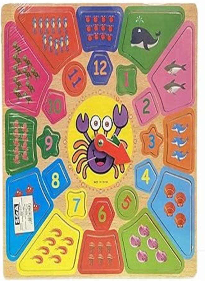 Yiwu - Yiwu NO: 199/2 Educational Square Wood Clock - Image 1
