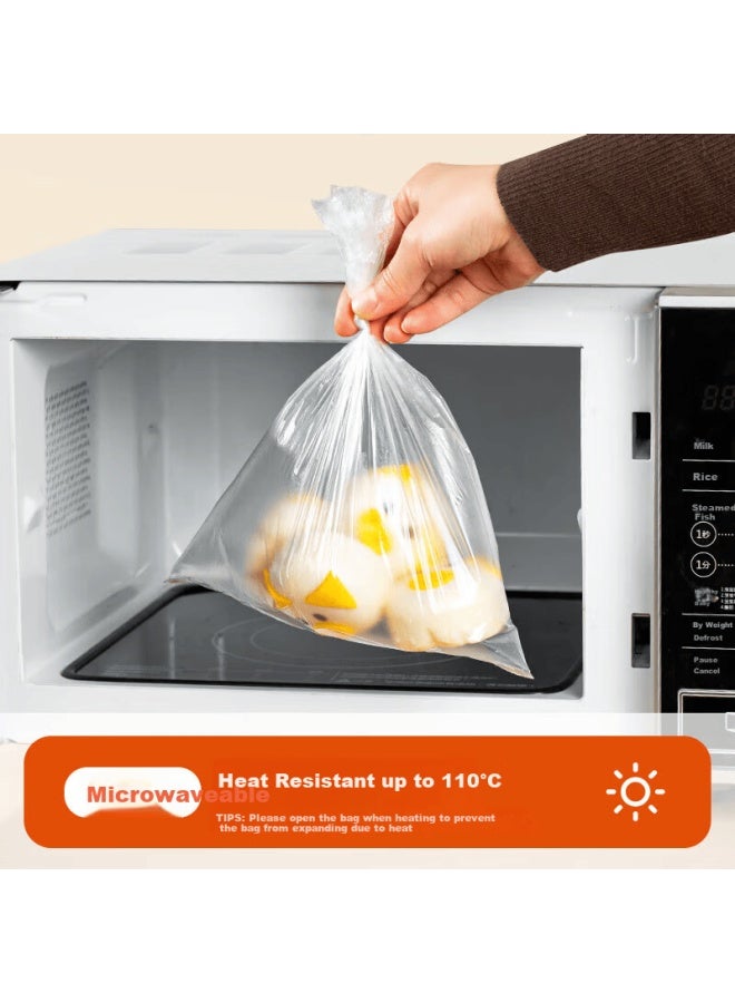 Temeiju Medium Fresh-keeping Bags 220pcs Food-grade Thickened Plastic Drawstring Flat Seal Disposable Food Storage Bags - Image 2