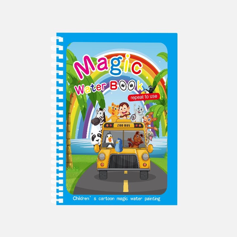 Magic Water Drawing Book for Kids Vehicle (1 special pen) 