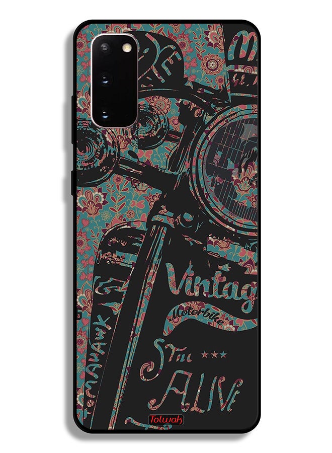 Tolwak Samsung Galaxy S20 Protective Case Cover Vintage Motorbike - Image 2