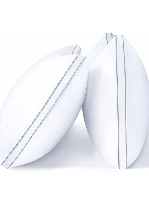 FABTEX 2-Piece Pillow Set – Premium Quality, Queen Size 20x30 inches, White, Soft & Supportive for Back and Side Sleepers