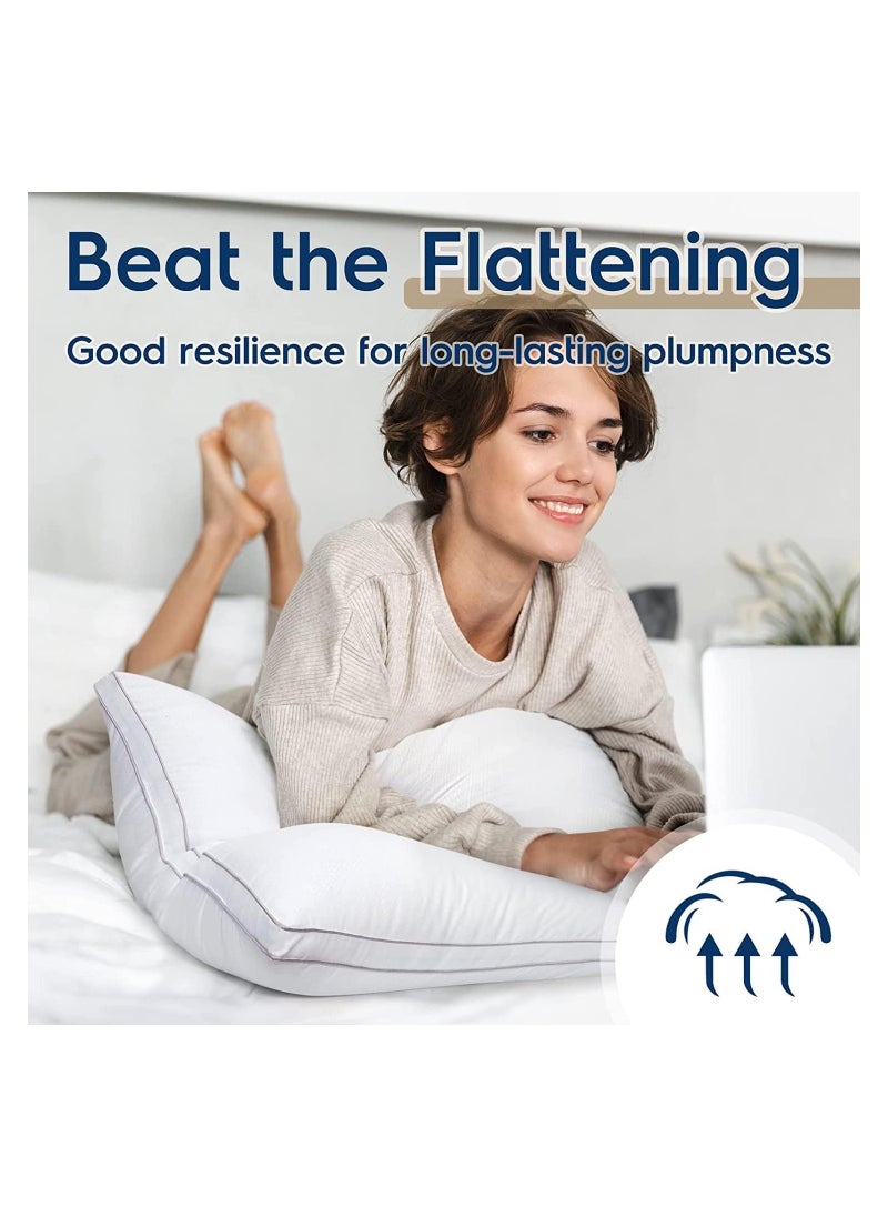 FABTEX FABTEX 2-Piece Pillow Set – Premium Quality, Queen Size 20x30 inches, White, Soft & Supportive for Back and Side Sleepers  - Image 5