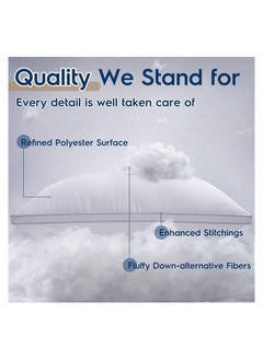 FABTEX FABTEX 2-Piece Pillow Set – Premium Quality, Queen Size 20x30 inches, White, Soft & Supportive for Back and Side Sleepers  - Image 2