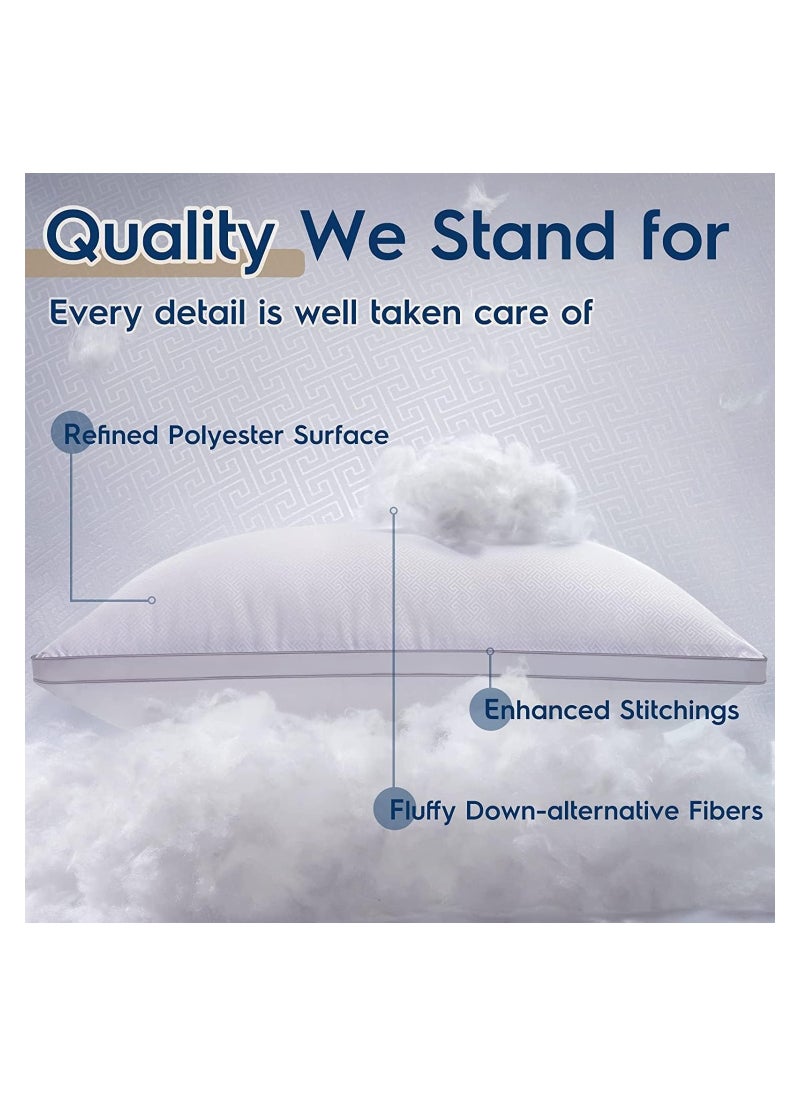 FABTEX FABTEX 2-Piece Pillow Set – Premium Quality, Queen Size 20x30 inches, White, Soft & Supportive for Back and Side Sleepers  - Image 2