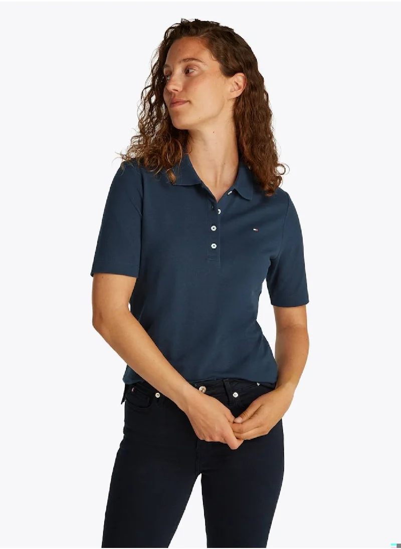 TOMMY HILFIGER Women's 1985 Collection Regular Fit Polo Shirt - Cotton, Blue