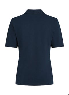 TOMMY HILFIGER Women's 1985 Collection Regular Fit Polo Shirt - Cotton, Blue  - Image 4