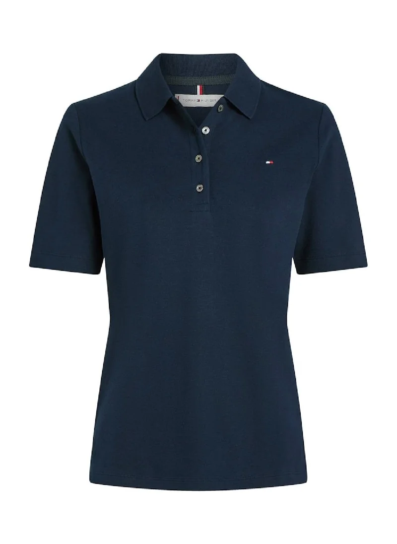 TOMMY HILFIGER Women's 1985 Collection Regular Fit Polo Shirt - Cotton, Blue