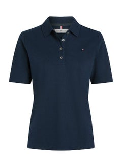 TOMMY HILFIGER Women's 1985 Collection Regular Fit Polo Shirt - Cotton, Blue  - Image 2