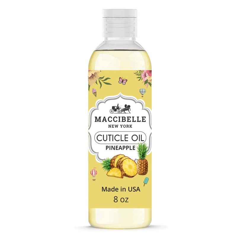 Maccibelle Cuticle Oil For Nails Refill size for Dry Cracked Cuticles (8 Ounce, Pineapple) - Image 1