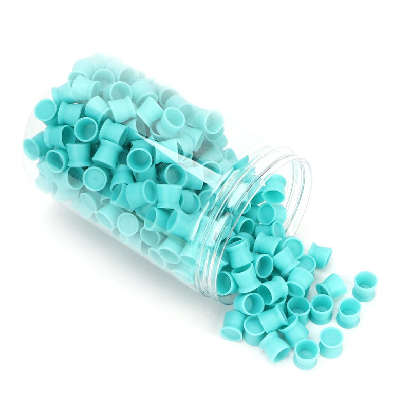 300pcs Tattoo Ink Pigment Cup Disposable Silicone Eyebrow Lip Eyes Tattoo Pigment CupBlue - Image 2