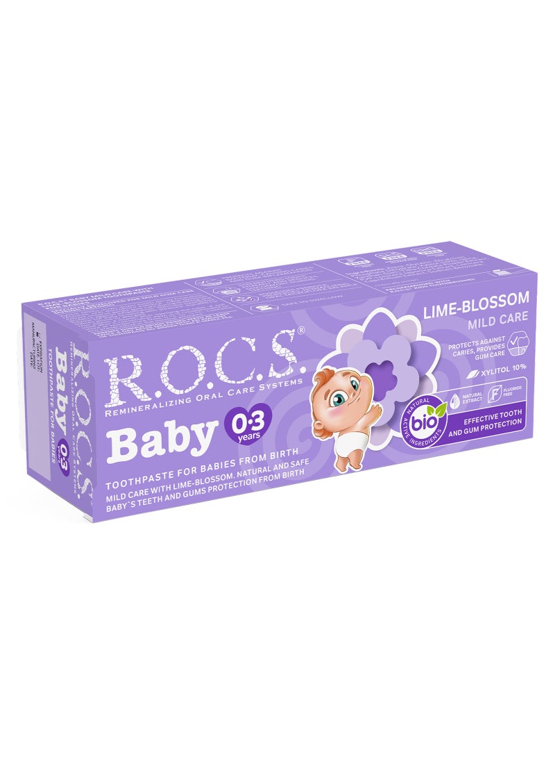 R.O.C.S Baby Mild Care Lima Blossom Toothpaste 0-3 years 45g - Image 2
