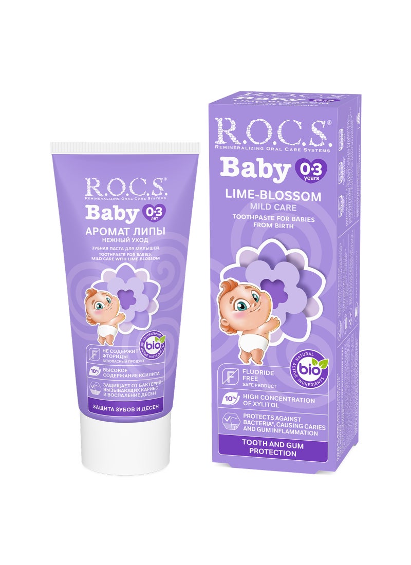 R.O.C.S Baby Mild Care Lima Blossom Toothpaste 0-3 years 45g - Image 1