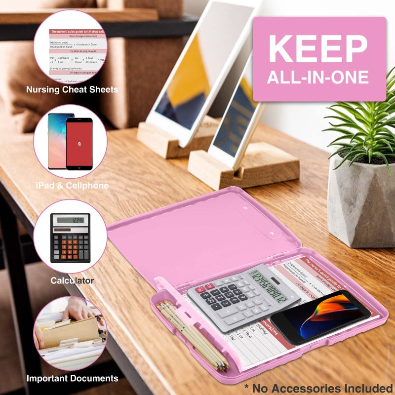 Sooez Clipboard with Storage, Clip Board 8.5 x 11 with Pen Holder, Plastic Organization Case Box for Letter Legal A4 Size Paper, Low Profile Clip, Nurses Teachers Must Haves, School & Office Supplies - Image 5