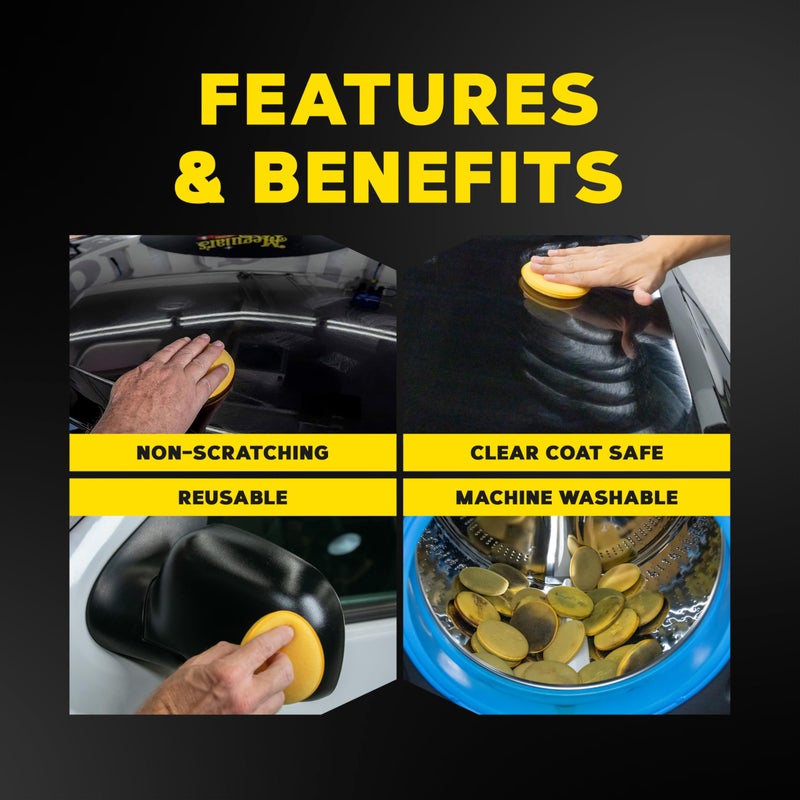 Meguiar's 4" Foam Applicator Pads, 4 Count - Ultra-Soft Hand Applicators with a Tight-Cell Foam Construction for a Smooth Application of Waxes, Polishes, Tire Dressing, Protectants and More, 4 Pack - Image 3
