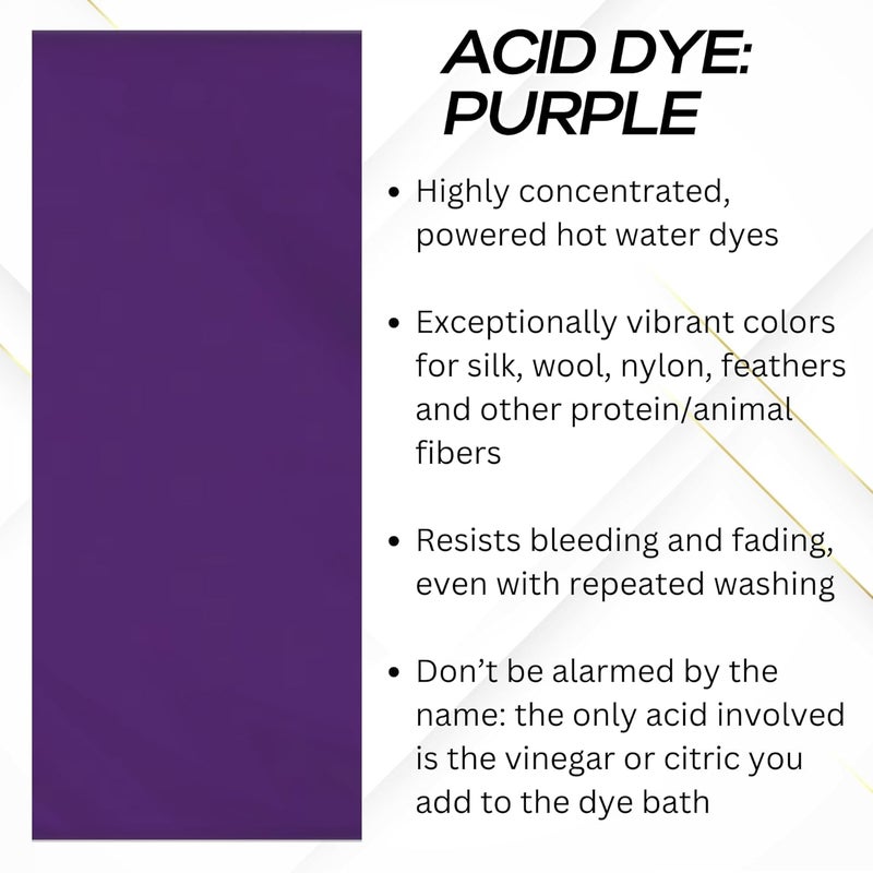 Jacquard Acid Dye in Purple - 1/2 oz. for Silk, Wool, Feathers, and Nylon - Image 2