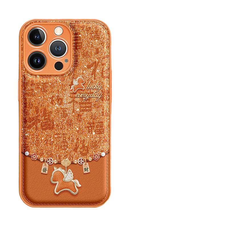 غطاء واقي بAcrylic لـ Redmi K80 Ultra باللون Gold من الأكريليك مع حبل تعليق ونقشة حصان صغير مع مقاوم للصدمات مع مقاوم للخدش عملي للاستخدام المتكرر خفيف الحمل للهدايا - Image 4