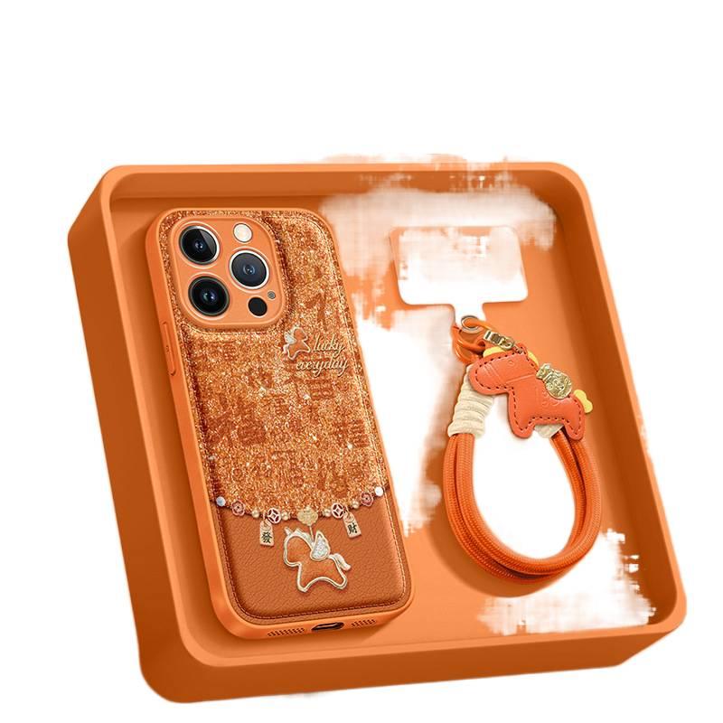 غطاء واقي بAcrylic لـ Redmi K80 Ultra باللون Gold من الأكريليك مع حبل تعليق ونقشة حصان صغير مع مقاوم للصدمات مع مقاوم للخدش عملي للاستخدام المتكرر خفيف الحمل للهدايا - Image 1