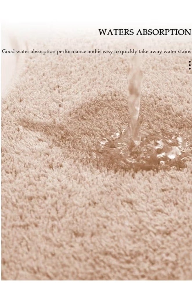 3 Piece Super Soft and Fluffy Microfiber Absorbent Solid Bathroom Rug Set with Rubber Backing Includes Non-Slip Bath Rug, Contour Mat, and Toilet Lid Cover - Image 3