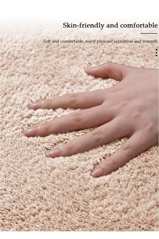 3 Piece Super Soft and Fluffy Microfiber Absorbent Solid Bathroom Rug Set with Rubber Backing Includes Non-Slip Bath Rug, Contour Mat, and Toilet Lid Cover - Image 4