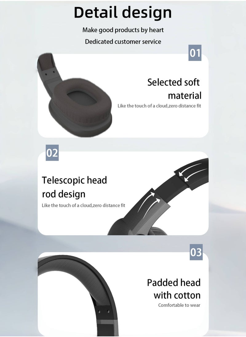 Rock Pow Bluetooth Wireless Headset Over Ear Headphone With Mic Hybrid Active Noise Cancelling Headphones with Multiple Modes, Hi-Res Sound, Comfortable Fit, Bluetooth, Multipoint Connection  - Image 4