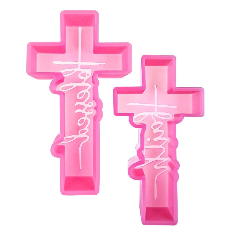 MUBYOK (300 Design Optional) MUBYOK M520 2 PCS Cross Set Silicone Freshie Mold for Baking Aroma Beads Car Freshie Supplies - Image 1