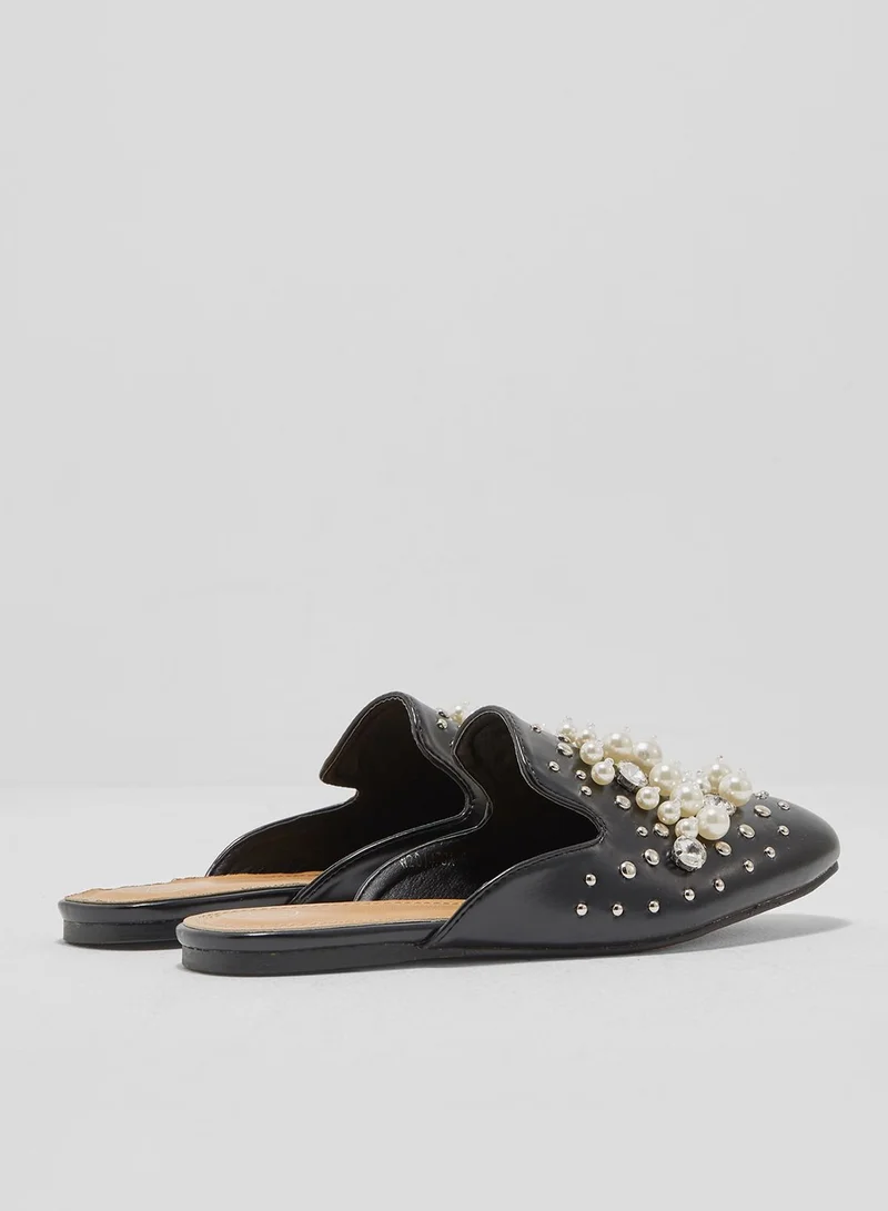 Coco Alexis Pearl and Stone Studded Slip On