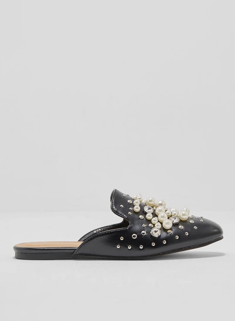 Coco Alexis Pearl and Stone Studded Slip On