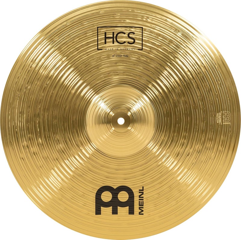 Meinl Percussion Meinl Cymbals 18" Crash/Ride - HCS Traditional Finish Brass for Drum Set, Made in Germany - Image 1