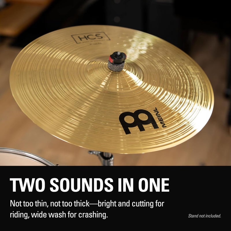 Meinl Percussion Meinl Cymbals 18" Crash/Ride - HCS Traditional Finish Brass for Drum Set, Made in Germany - Image 3