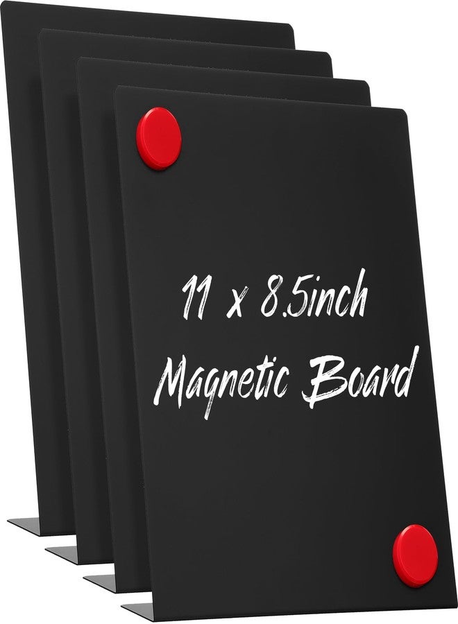 Fainne Magnetic Bulletin Board with Easel Stand Mini Black Magnet Metal Tabletop Memo Display Board for Back to School Menu Table Home Kitchen Office Supplies(11 x 8.5 Inches,4 Pcs) - Image 1
