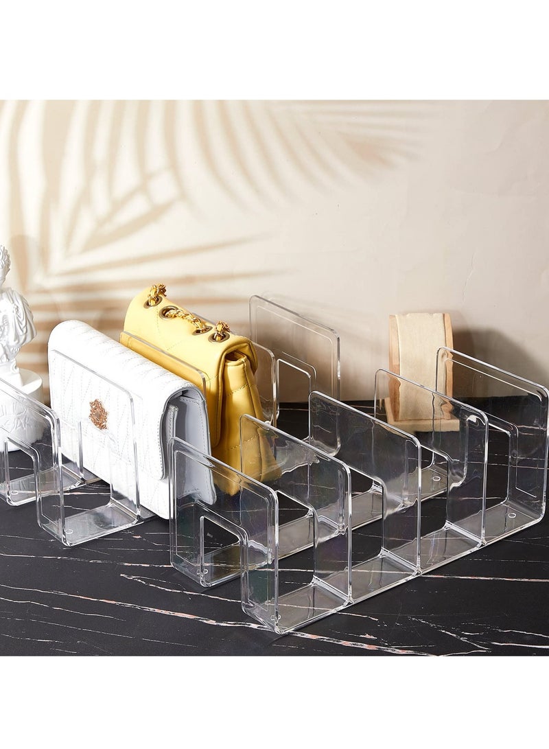 Excefore Clear Plastic Purse Handbag Organizer, Cabinet and Bookshelf Organizer for Shirt, Sweater and Books, Plastic Separator for Kitchen, Bedroom, Garage - Image 2