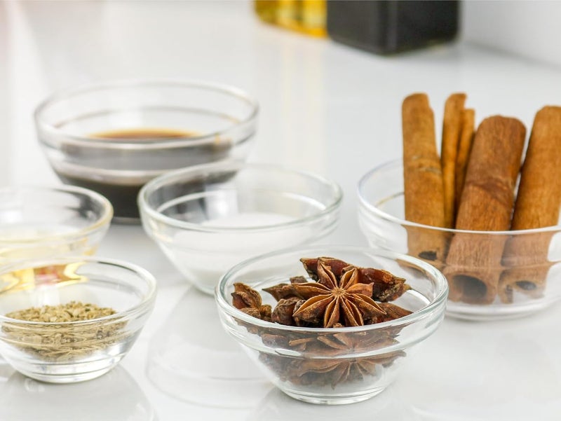 HillSpring 3 Sizes of Glass Prep Bowl Sets Clear Small Pinch Bowls for Salt Spices and Chopped Ingredients 15oz25oz35oz Set of 12 - Image 3