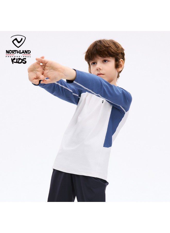 NorthLand Kids' Long Sleeve Quick-dry T-shirt - 2025 Spring New Arrival, Moisture-wicking Outdoor Sports Training Shirt For Boys - Image 3