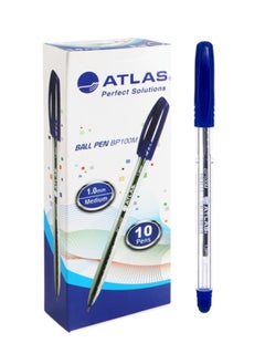 ATLAS 10-Piece Ballpoint Pen 1.0mm Medium Tip Blue Ink  - Image 1
