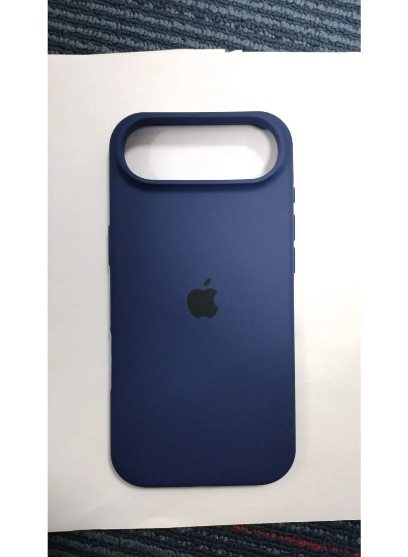 Mobcos Mobcos iPhone 17 Air Dark Blue Logo Premium Silicone Magnetic Wireless Charging Case for iPhone | Silky Soft Touch | Military-Grade Shockproof Protection | Strong Magnetic Compatibility | Luxury Slim Cover