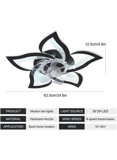 Ganeed Ceiling Fan with Lights Remote Control, Black Personalized Ceiling Fan with Light, 6 Speeds 3 Light Color Flush Mount Ceiling Fan for Kitchen Bedroom  - Image 4
