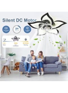 Ganeed Ceiling Fan with Lights Remote Control, Black Personalized Ceiling Fan with Light, 6 Speeds 3 Light Color Flush Mount Ceiling Fan for Kitchen Bedroom  - Image 3