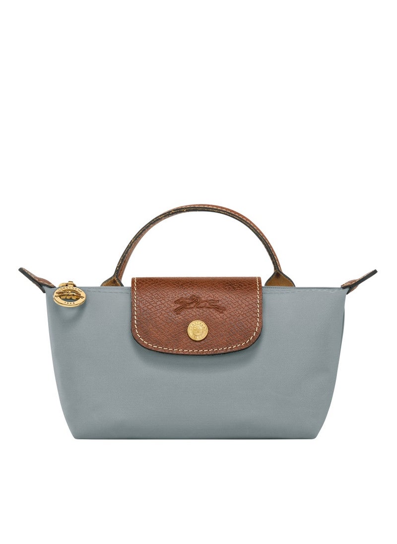 Longchamp - Women's Mini Makeup Bag, Handbag, Shoulder Bag Steel Grey Classic - Image 1