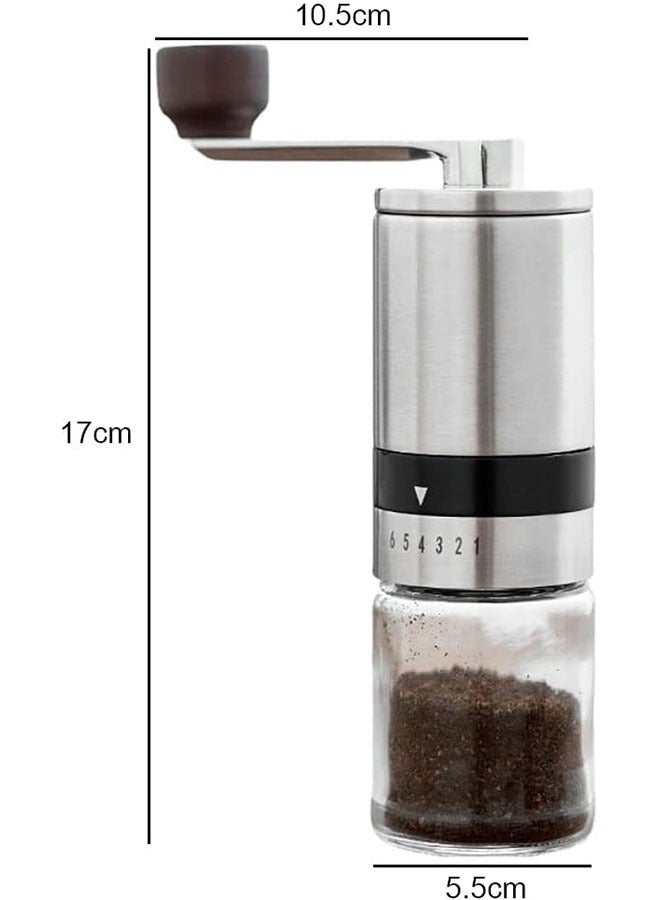 Manual Coffee Grinder 6 Gears Adjustable Coarseness Conical Ceramic  Grinder for Espresso French Press and Pour Over Portable Hand Crank - Image 2