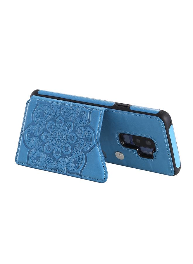 S-TOP Case For Samsung Galaxy S9 Plus Flower Embossing Pattern Shockproof Protective Case with Holder & Card Slots & Photo Frame - Image 5