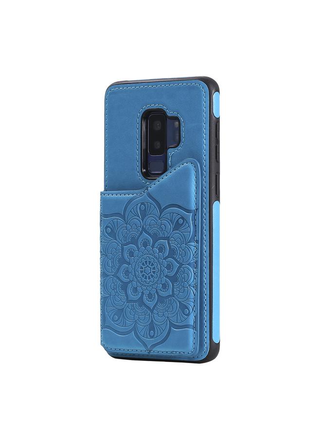 S-TOP Case For Samsung Galaxy S9 Plus Flower Embossing Pattern Shockproof Protective Case with Holder & Card Slots & Photo Frame - Image 2