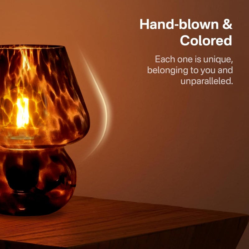 Dawnwake Mushroom Lamp Small Lamp Table Lamp for Bedroom, Desk Bedside Lamps for Living Room,Mushroom Decor Cute Mini Modern Mid Century Lamps for Night Stands,Aesthetic Home Living Room Decor(Black) - Image 2