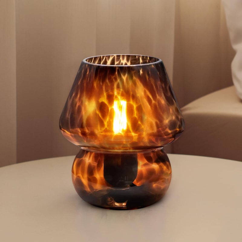 Dawnwake Mushroom Lamp Small Lamp Table Lamp for Bedroom, Desk Bedside Lamps for Living Room,Mushroom Decor Cute Mini Modern Mid Century Lamps for Night Stands,Aesthetic Home Living Room Decor(Black) - Image 1