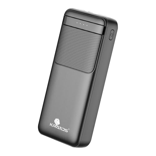 Kratos Legend Champ Power Bank 20000mAh, Fast Charging 22.5W, Triple Output,USB Type C &Dual USB Port, PD Powerbank for iPhone, Android & Other Phones, BIS Certified,1year Warranty, Black - Image 1