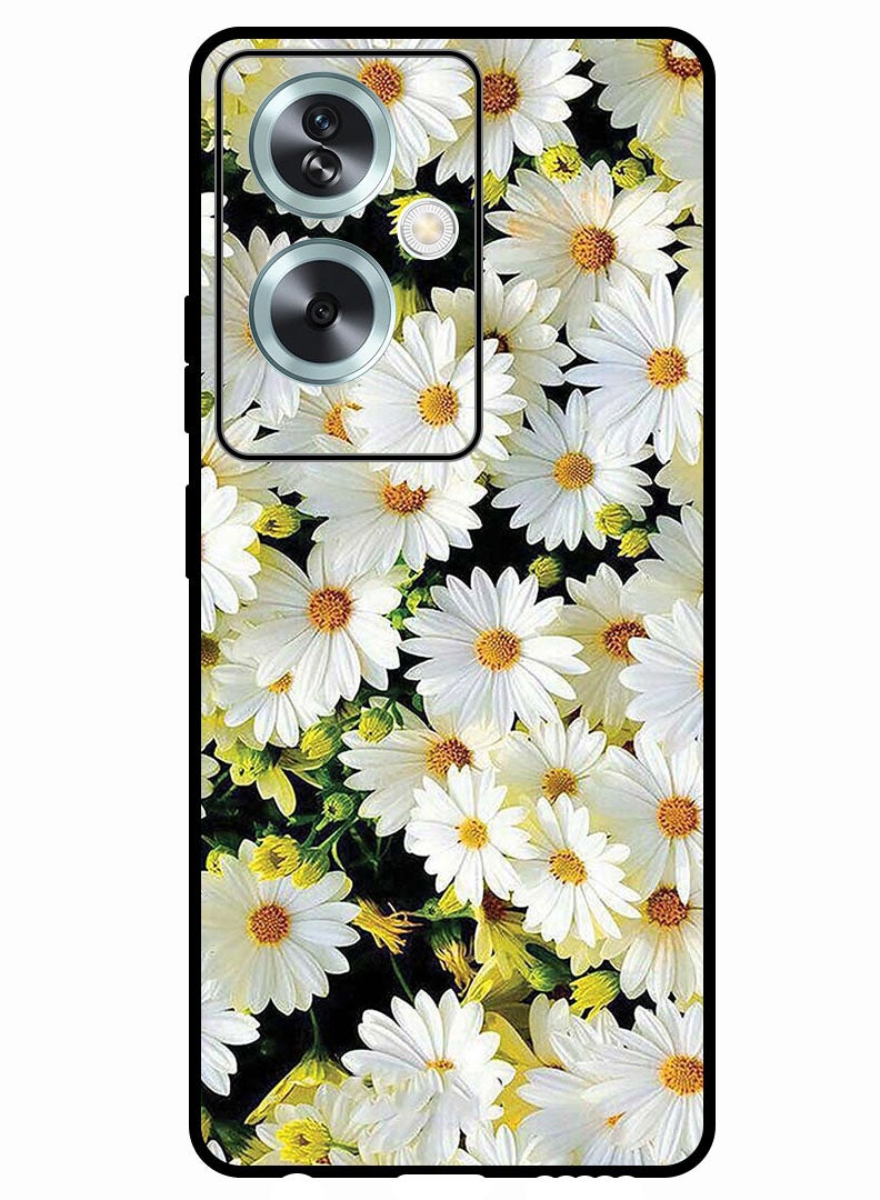 Theodor Protective Case Anti Scratch Shock Proof Bumper Cover For Oppo A79 5G White Flowers - Image 1